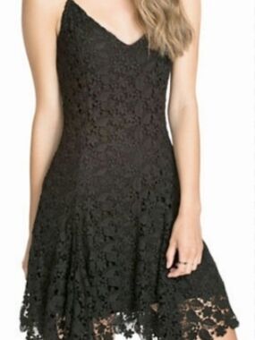Polo by Ralph Lauren Black Strapless Lace Dress